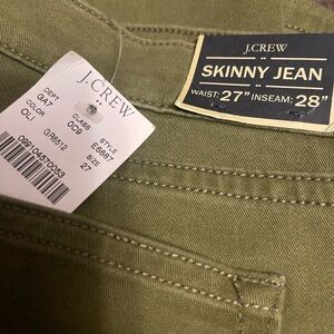 J. Crew NWT Women's Skinny Jeans in Olive Green